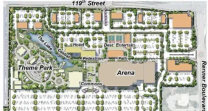 План по созданию доступного тематического парка, ледового хоккейного стадиона и других объектов в Олате на сумму 320 миллионов долларов